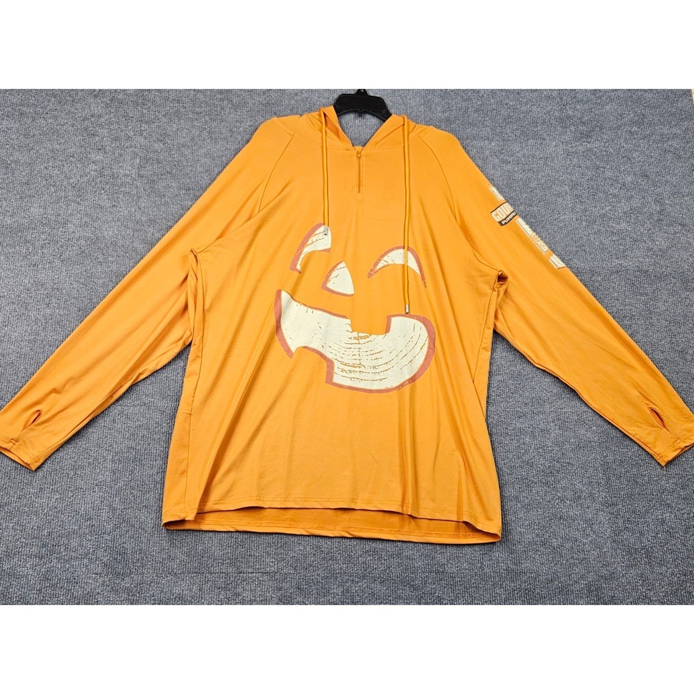 Sourfish Events Gourdy's Pumpkin Run 2022 Orange Hoodie Women 3XL 1/4 Zip Active